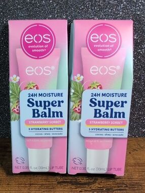 Eos Super Balm Strawberry Sorbet 24H Moisture Balm 2 Pack